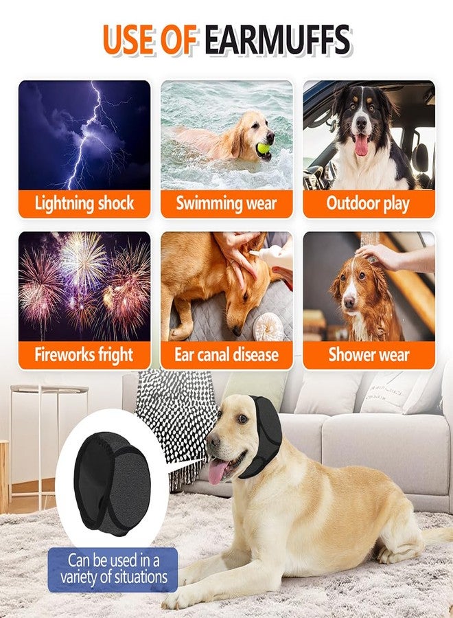 Qpets واقيات أذن للكلاب من كيو بيتس®، غطاء أذن مهدئ، واقي أذن للكلاب مع حزام ذقن قابل للتعديل، غطاء رأس لتخفيف القلق وتقليل الضوضاء، غطاء أذن واقي للأكل والسباحة والعلاج، مقاس متوسط - Image 4